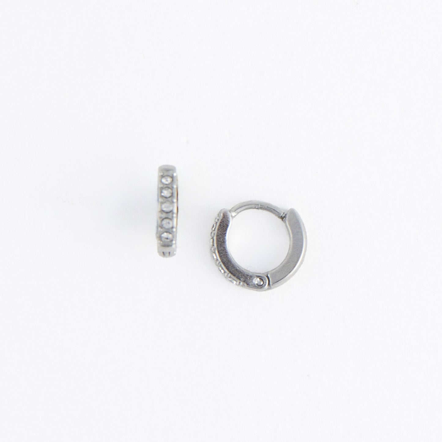 Narelle Waterproof Pave Huggie Hoop Earrings
