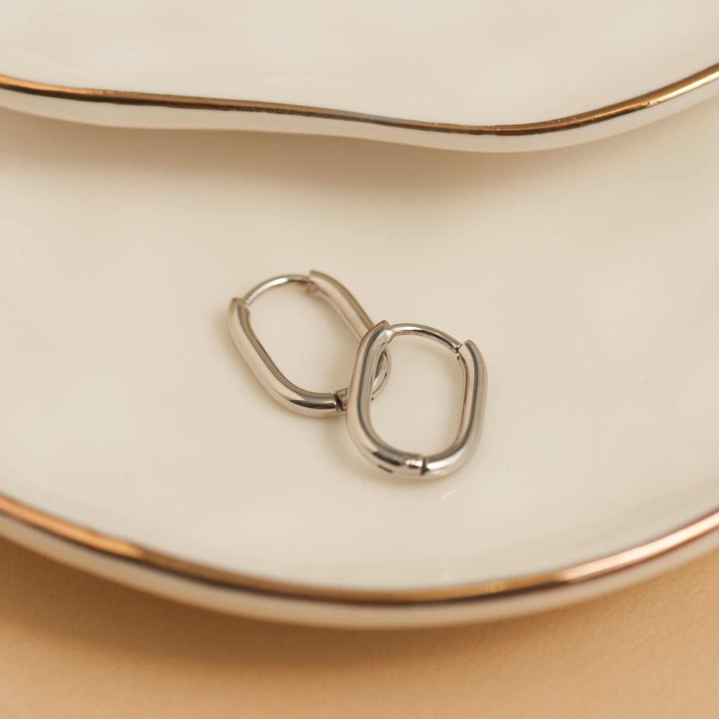 Narelle Waterproof Oval Huggie Hoop Earrings