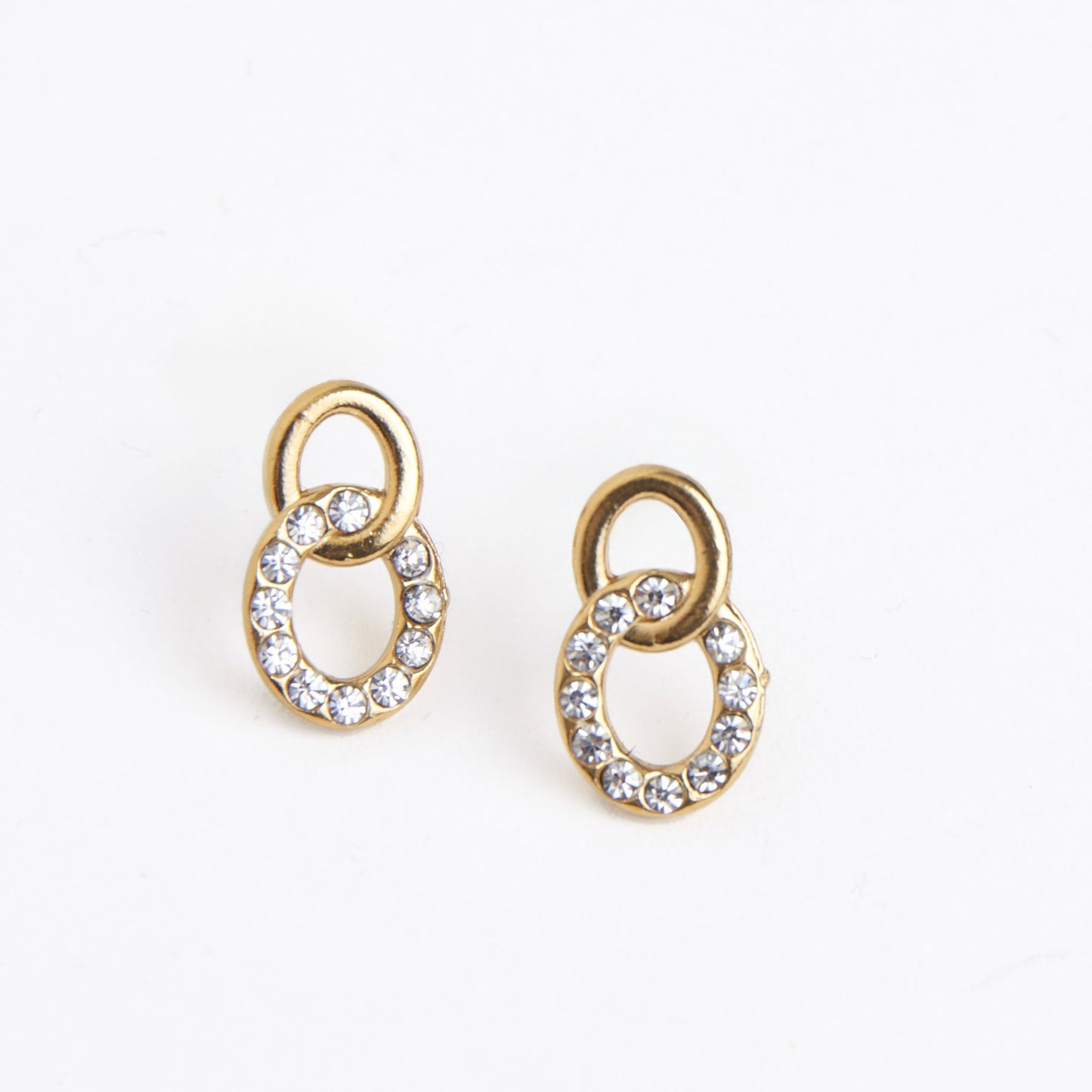 Narelle Waterproof Double Circle Link Stud Earrings