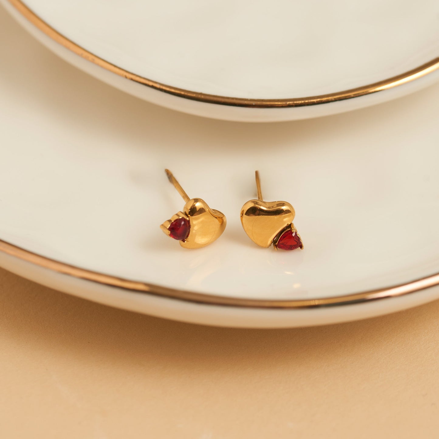 Narelle Waterproof Heart Stud Earrings