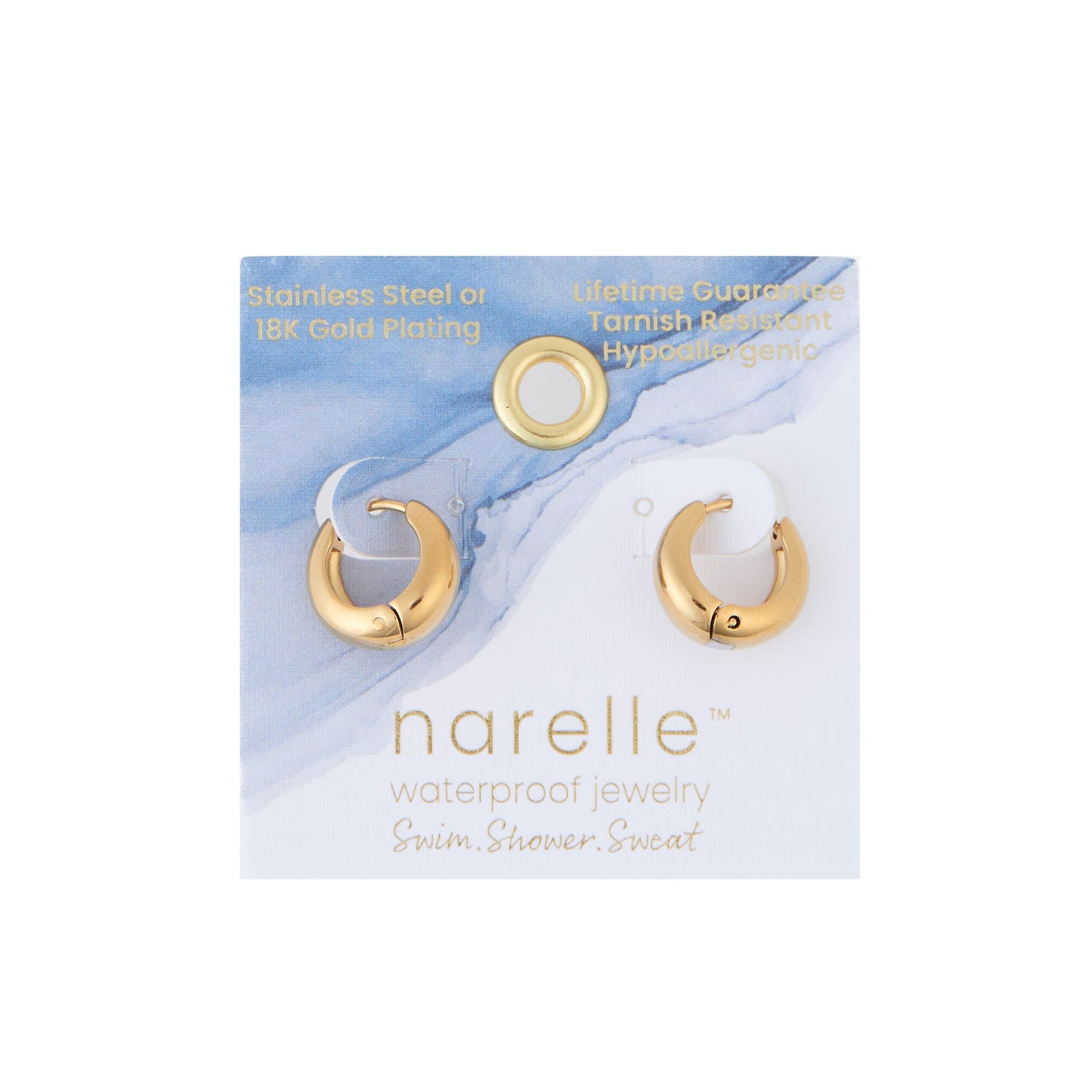 Narelle Waterproof Graduated Huggie Hoop Earrings