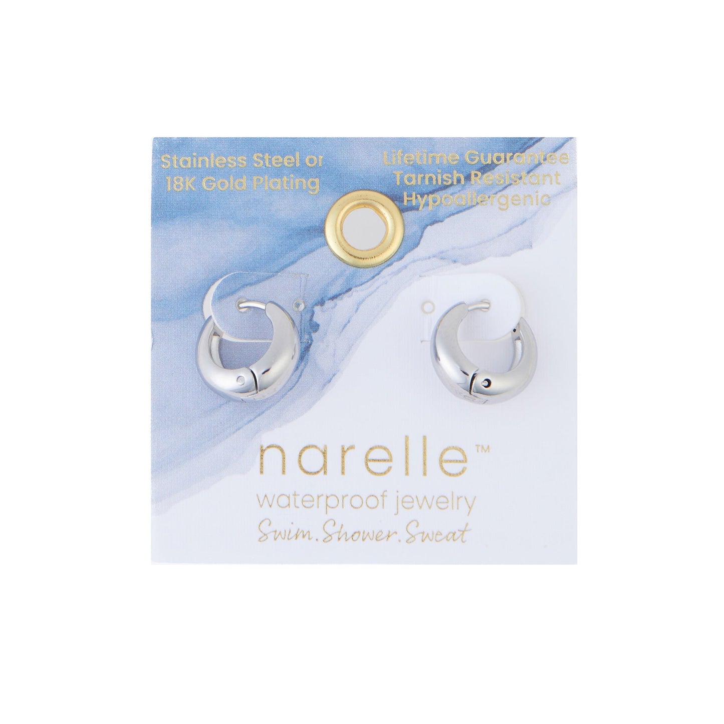 Narelle Waterproof Graduated Huggie Hoop Earrings