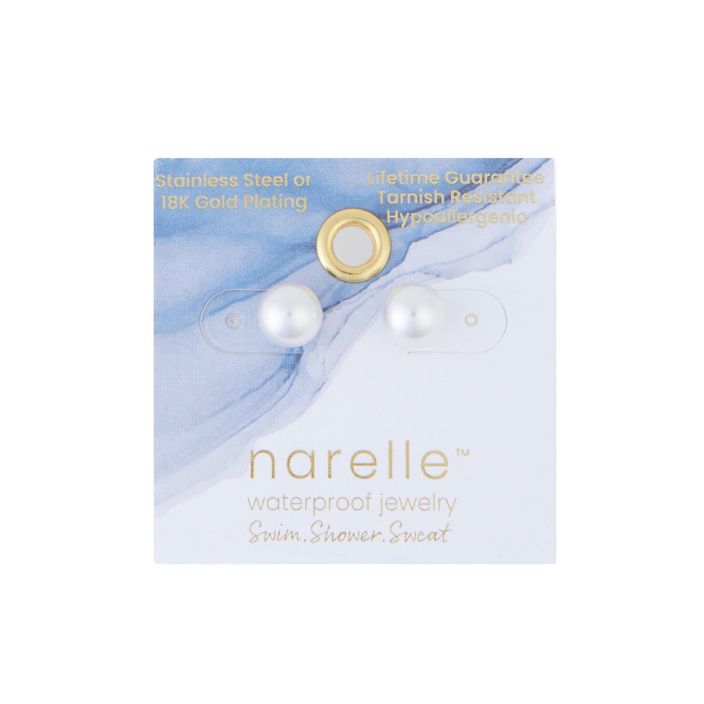 Narelle Waterproof Pearl Stud Earrings