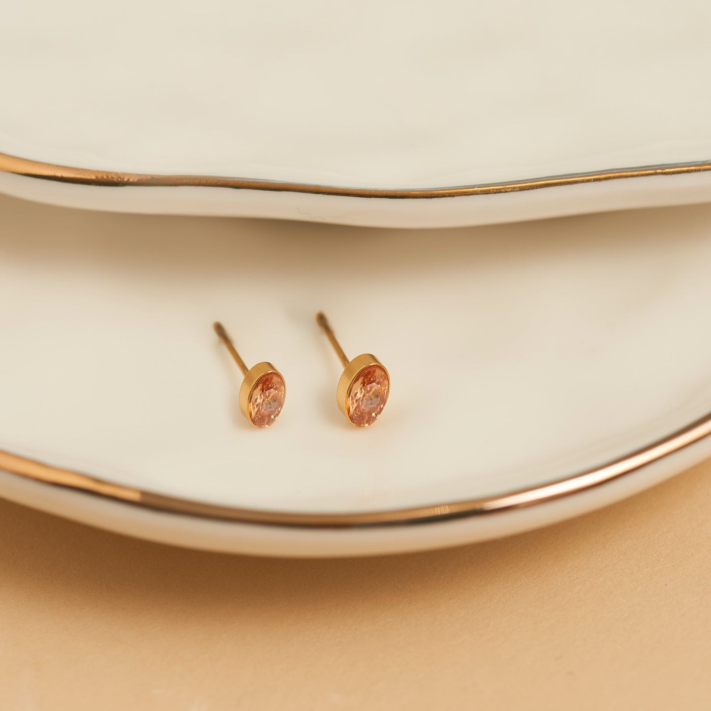 Narelle Waterproof Oval Gem Stud Earrings