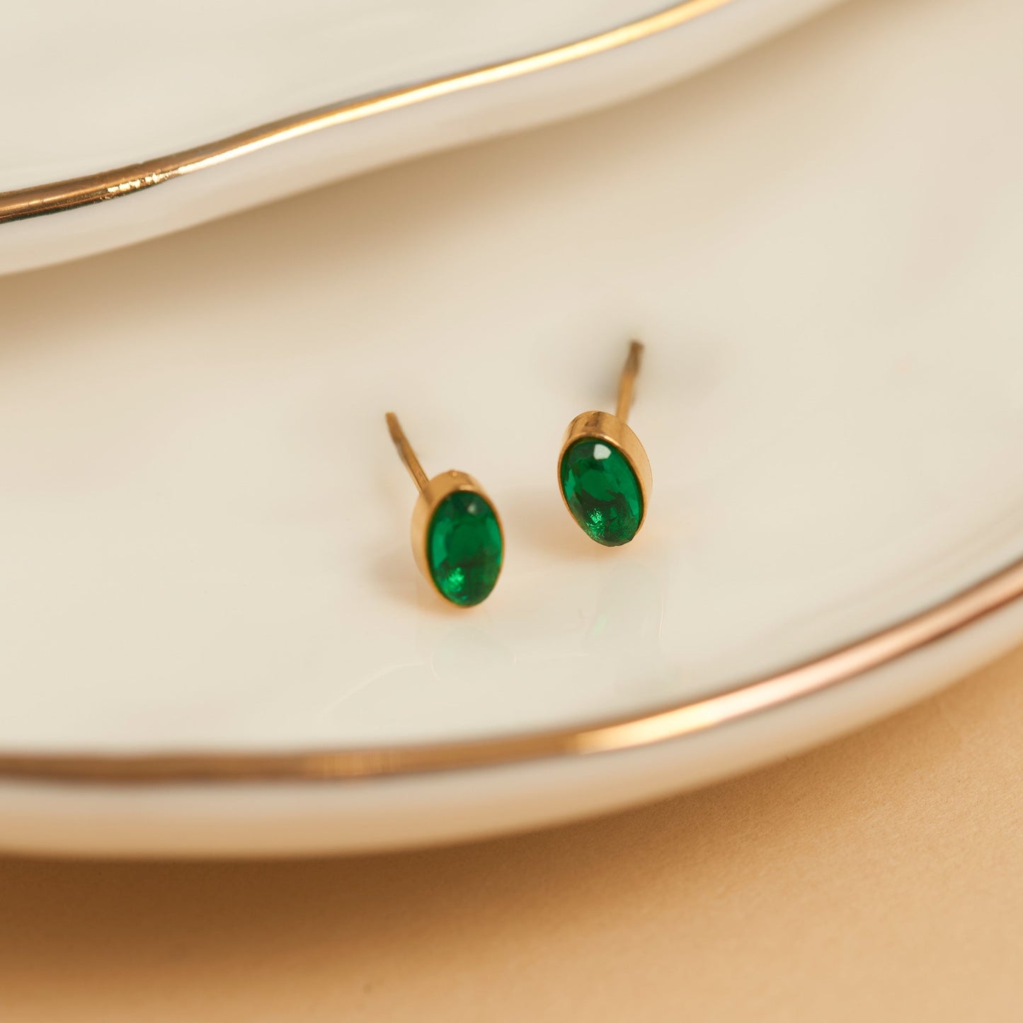 Narelle Waterproof Oval Gem Stud Earrings