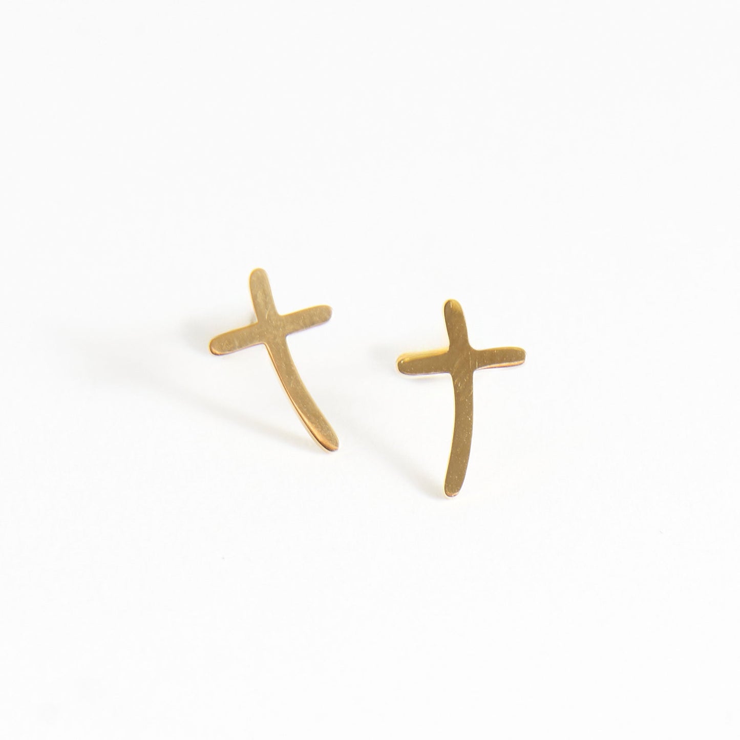 Narelle Waterproof Curved Cross Stud Earrings
