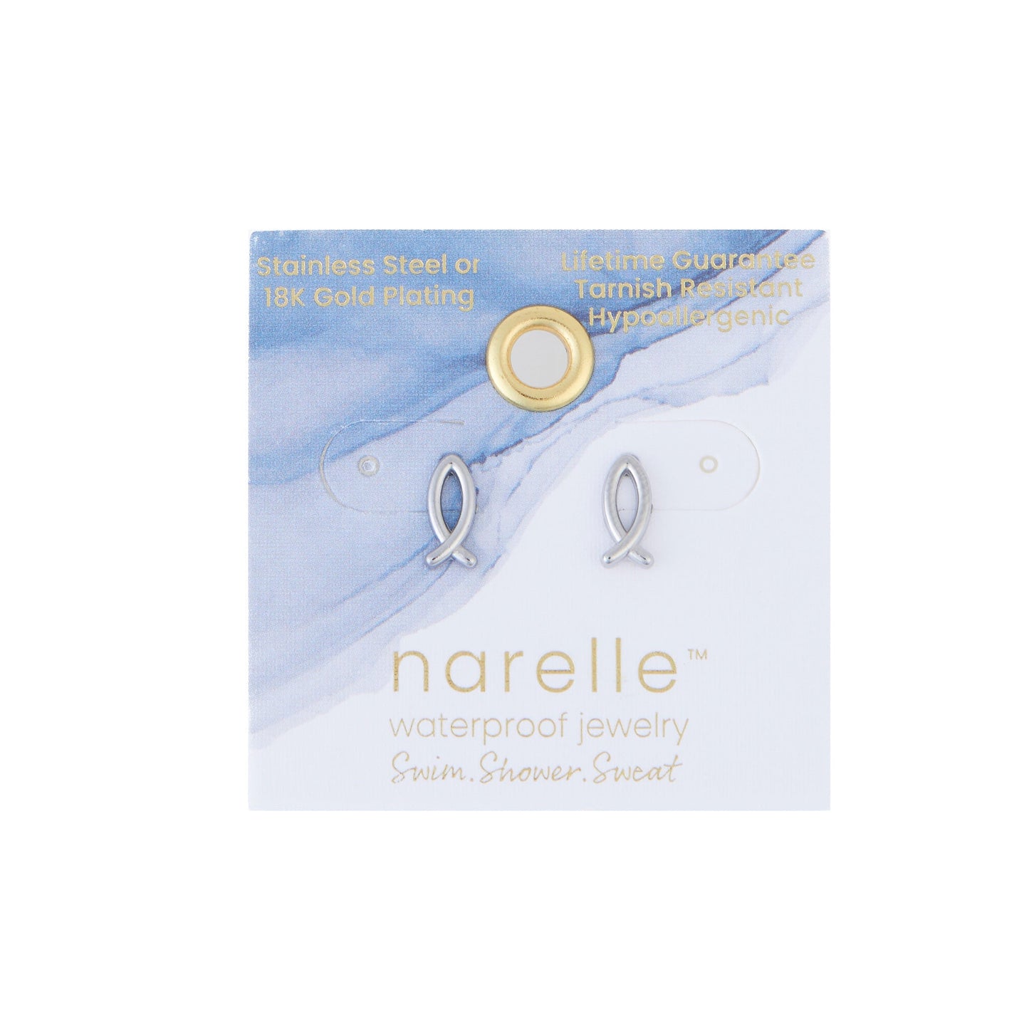 Narelle Waterproof Ichthys Stud Earrings