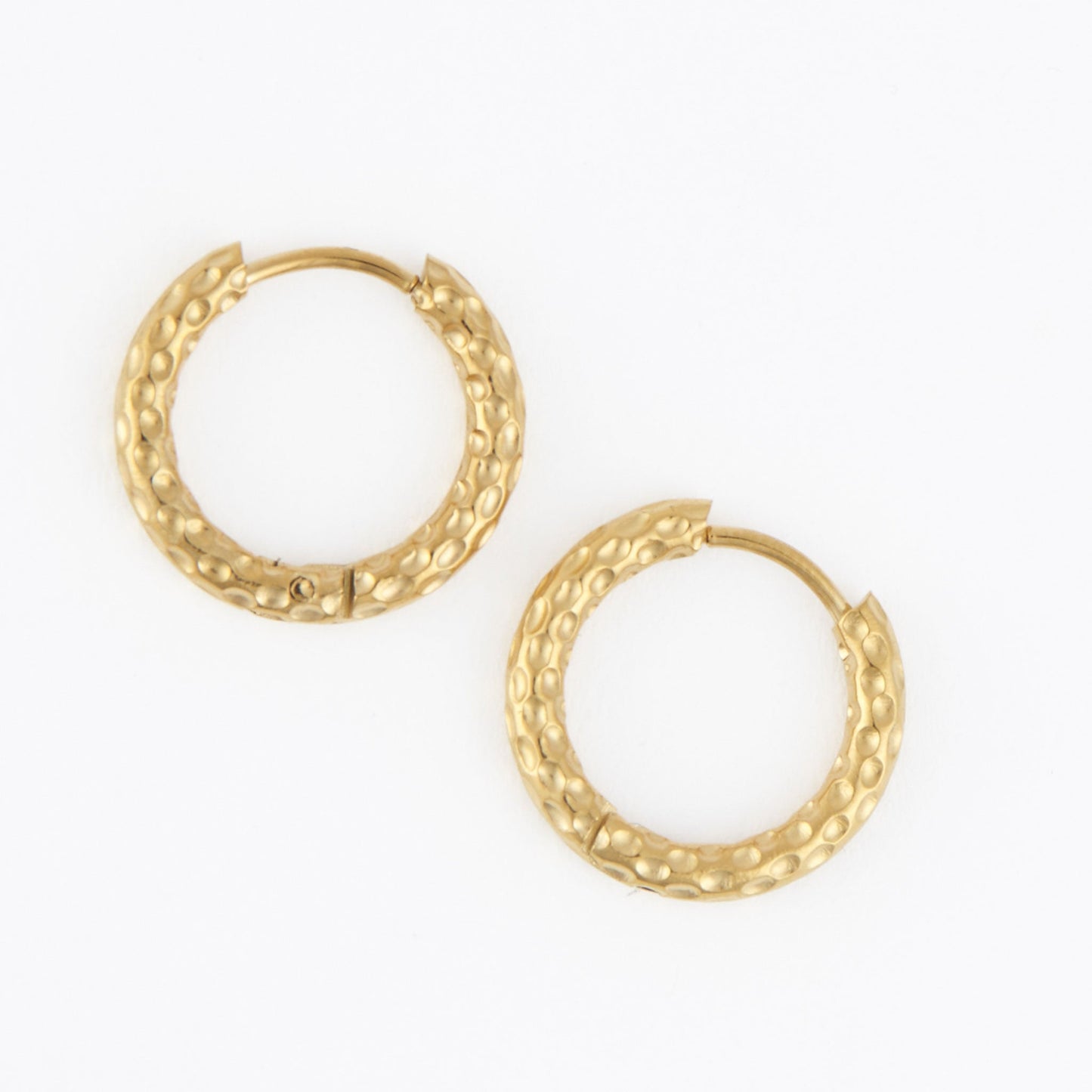 Narelle Waterproof Hammered Huggie Hoop Earrings