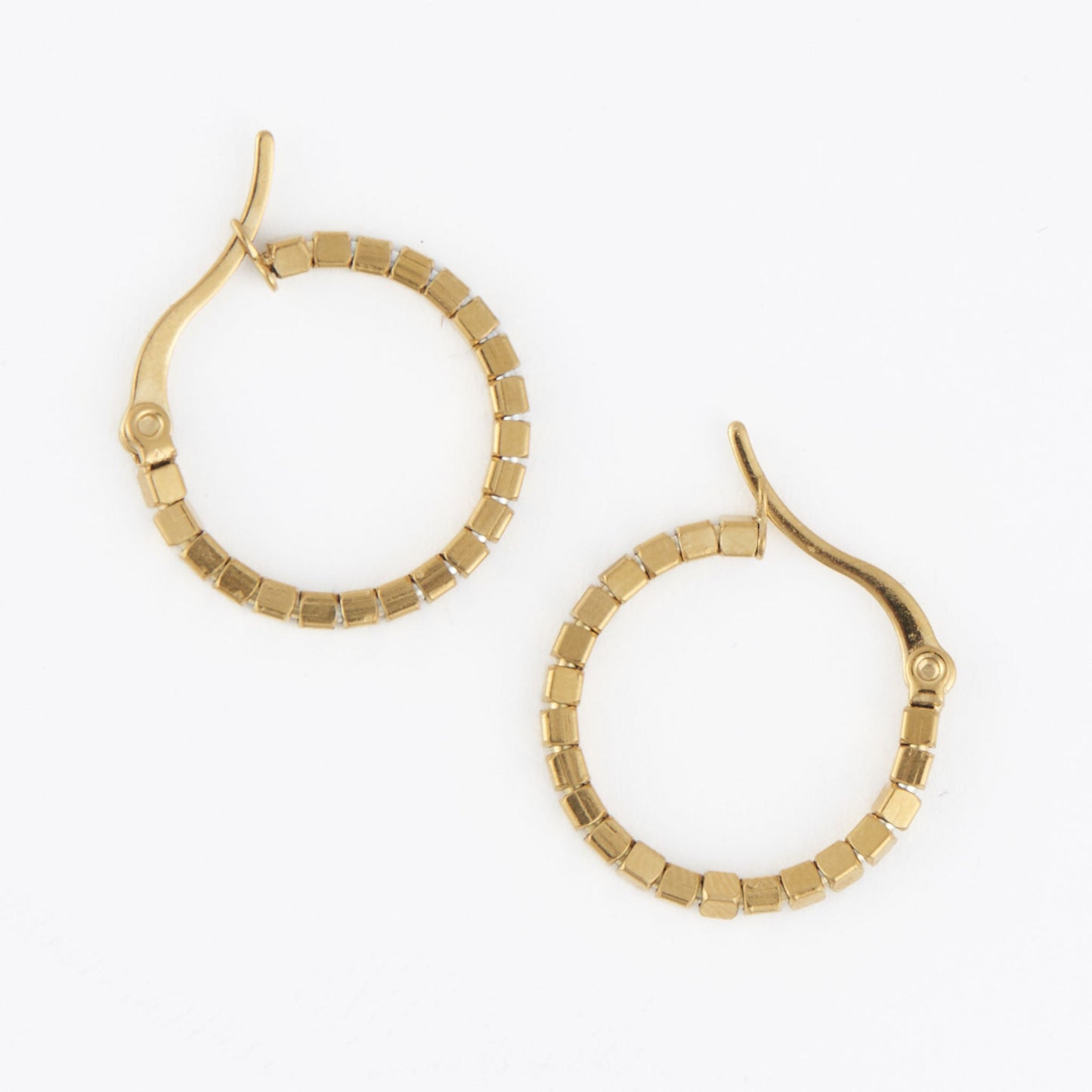 Narelle Waterproof Square Beaded Hoop Earrings