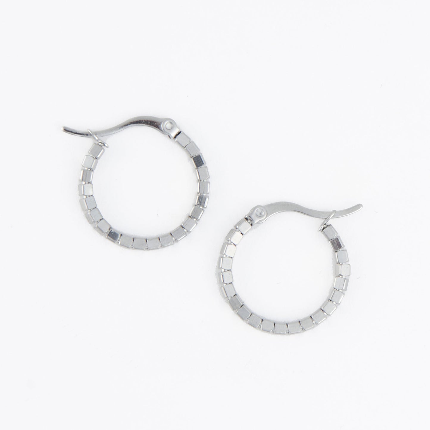 Narelle Waterproof Square Beaded Hoop Earrings