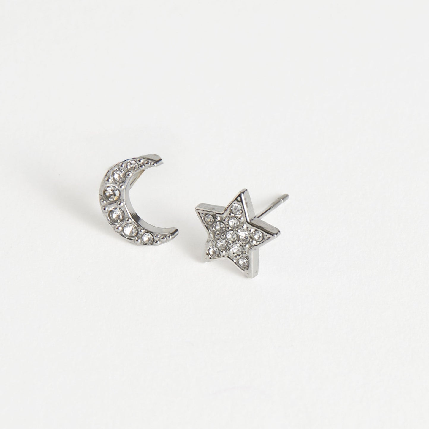 Narelle Waterproof Pave Star and Moon Stud Earrings