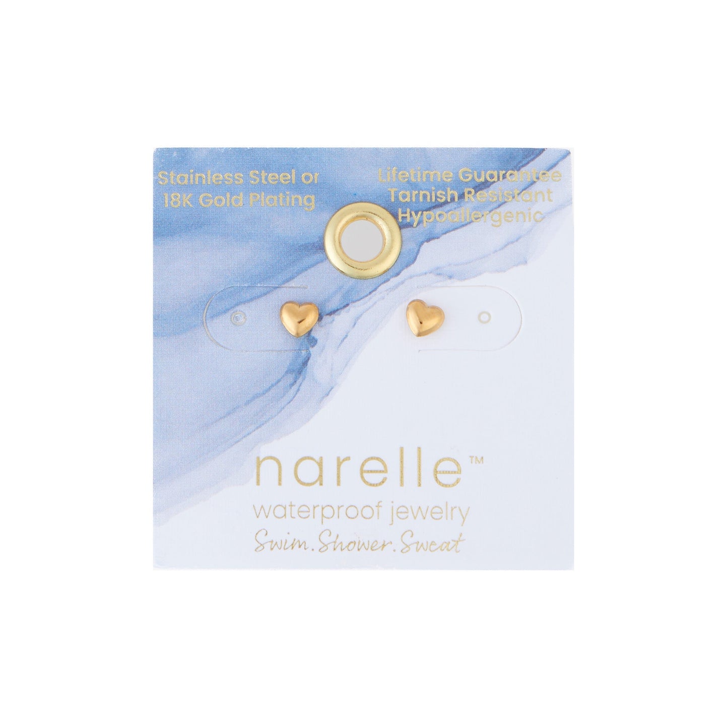 Narelle Waterproof Puffy Heart Stud Earrings