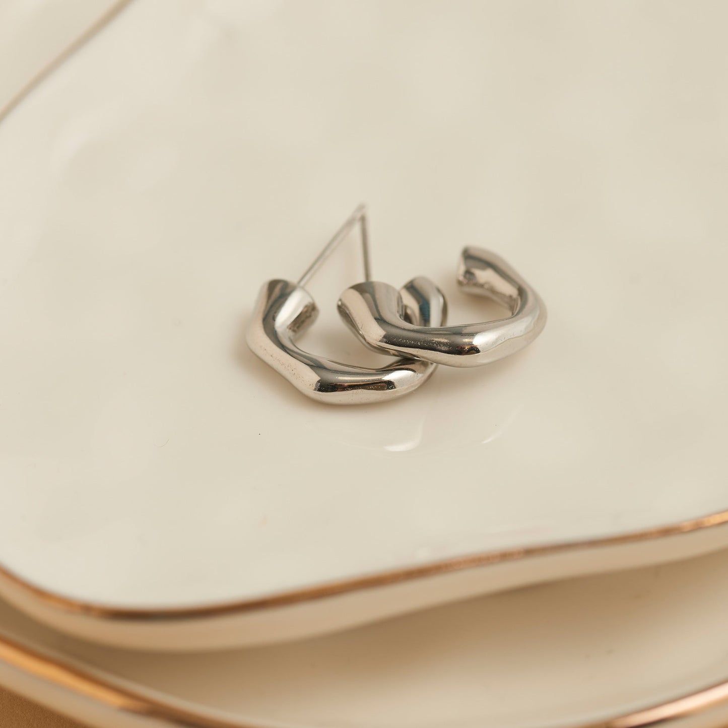Narelle Waterproof Bamboo C-Hoop Earrings