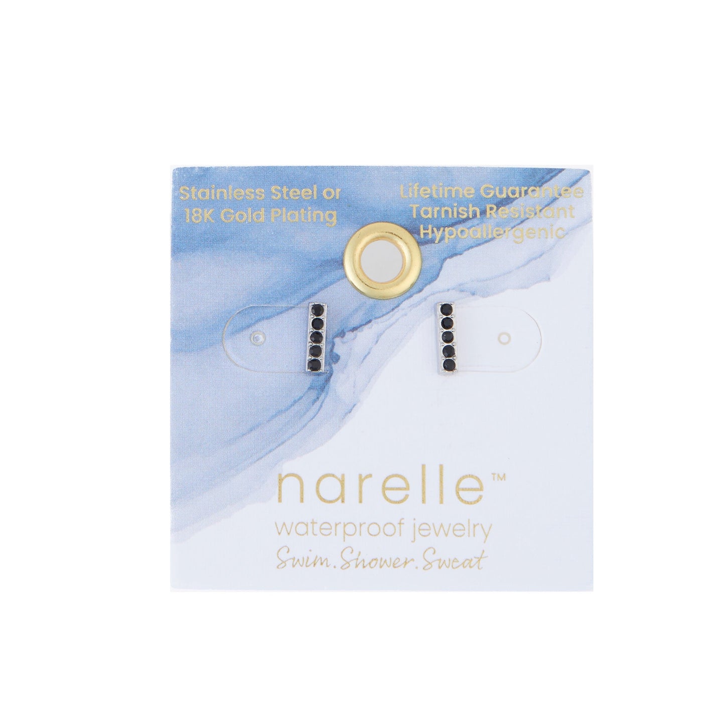 Narelle Waterproof Gem Bar Stud Earrings