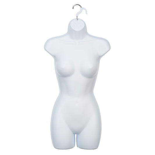 White Molded Long Bust Form