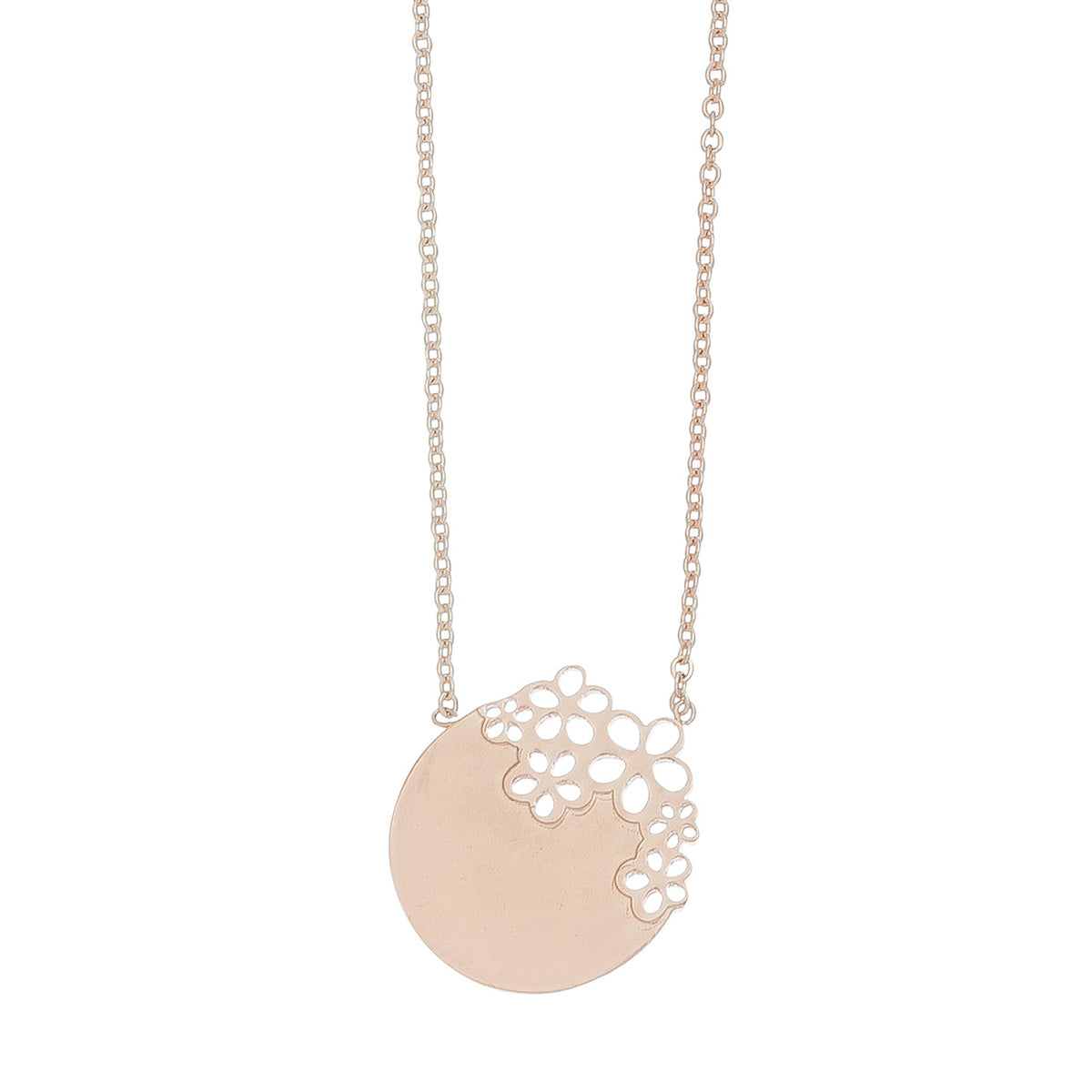 Ss Circle W/Cluster Nk-Rose Gld