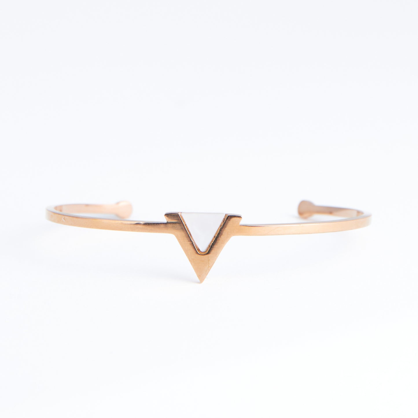 Ss Triangle Shape & Mop Br-Rose Gld