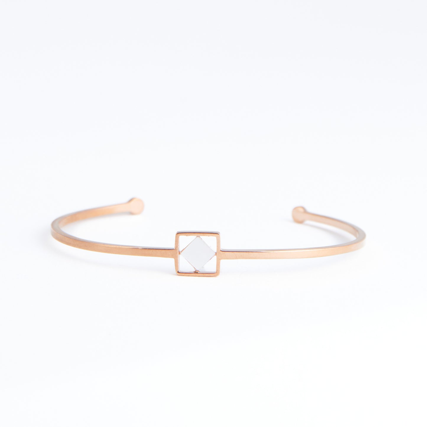 Ss Rect Shape & Mop Br-Rose Gld
