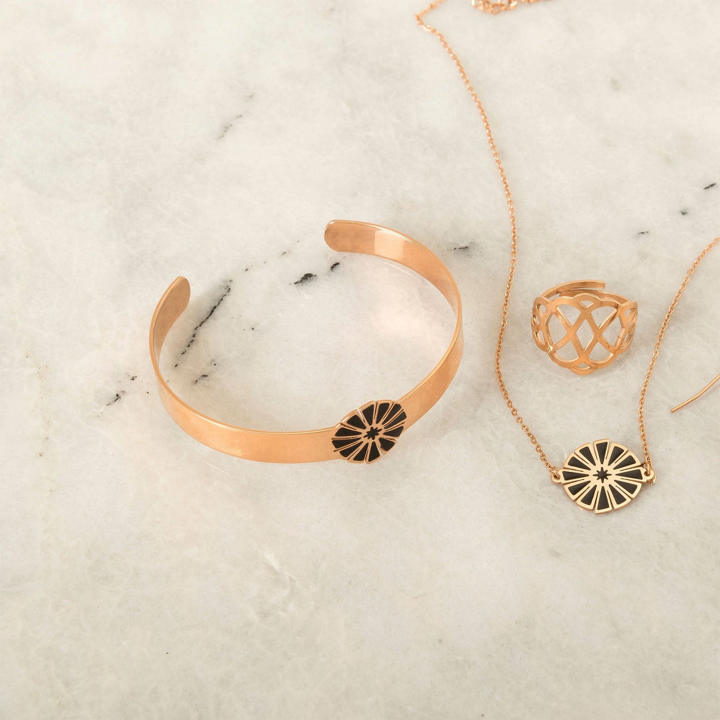 Ss Pie Pieces Br Rose Gld/Blk