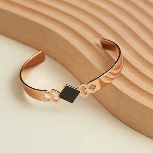 Ss Multi Diamond Br- Rose Gld/Blk