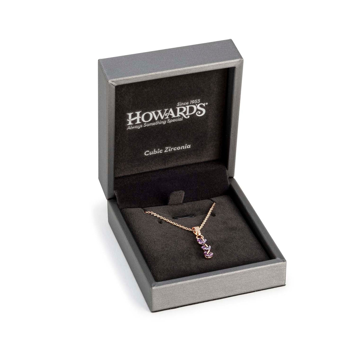 Hrts Cz Pend Nk Boxed- Rg/Amethyst