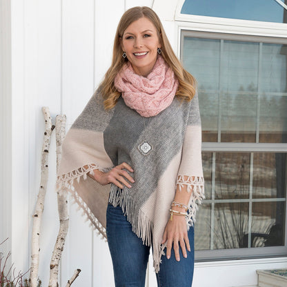 Knit Infinity Scarf W/Sequins