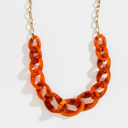 Clay Chunky Curb Chain Collar Necklace