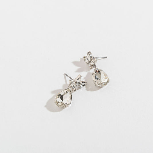 Clear Gemstone Holiday Drop Earrings
