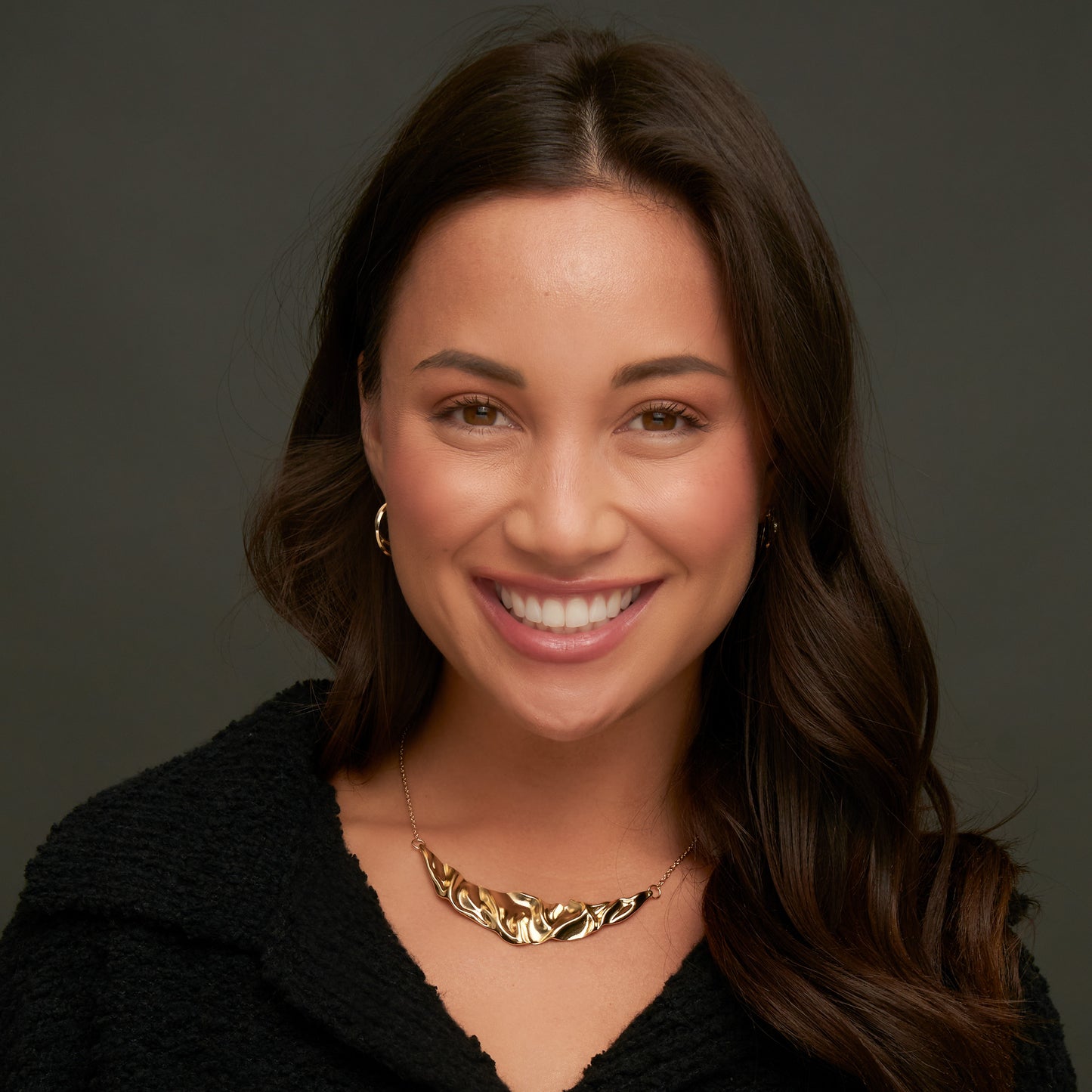 Gold Crumpled Metal Collar Necklace