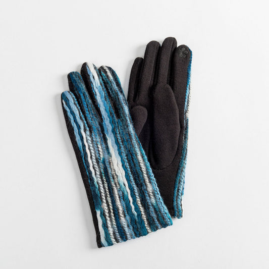 Blue Multi Color Textured Glove