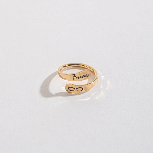 Forever Engraved Gold Adjustable Ring