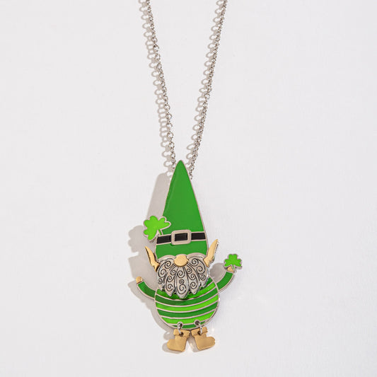 Irish Gnome Pendant Necklace