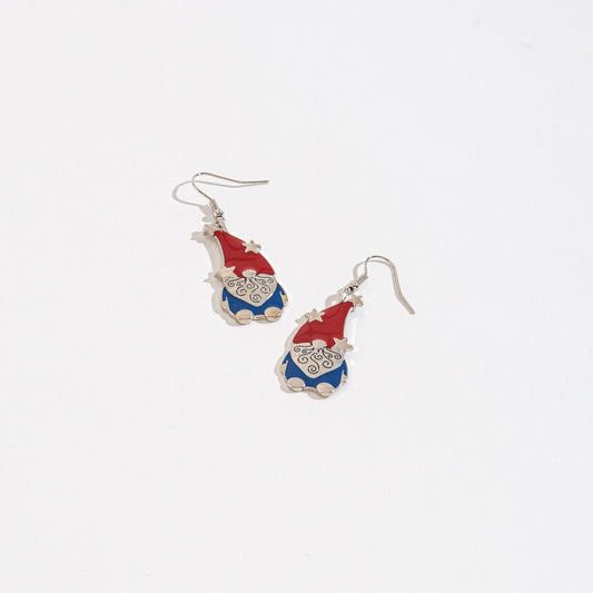 Usa Gnome Hook Drop Earrings