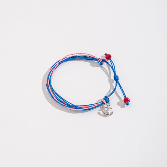 Nautical Anchor Charm Threaded Bracelet