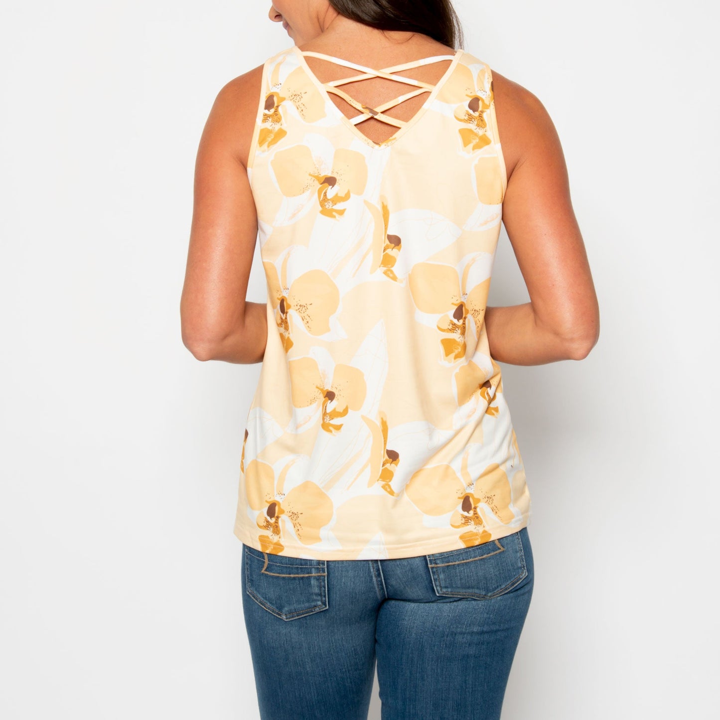 Giselle V-Neck Tank - Orchid Bloom