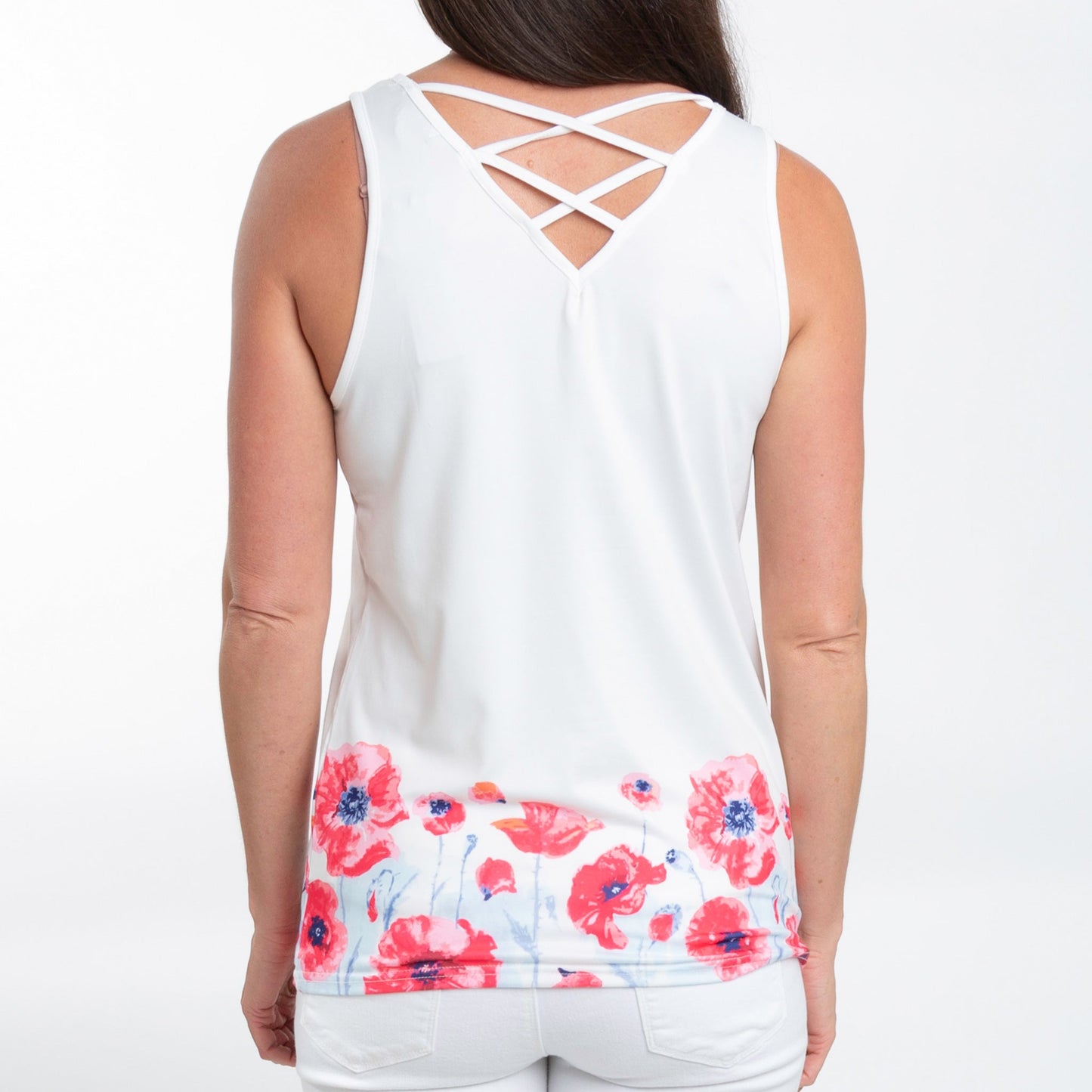 Giselle V-Neck Tank - Pink Poppy