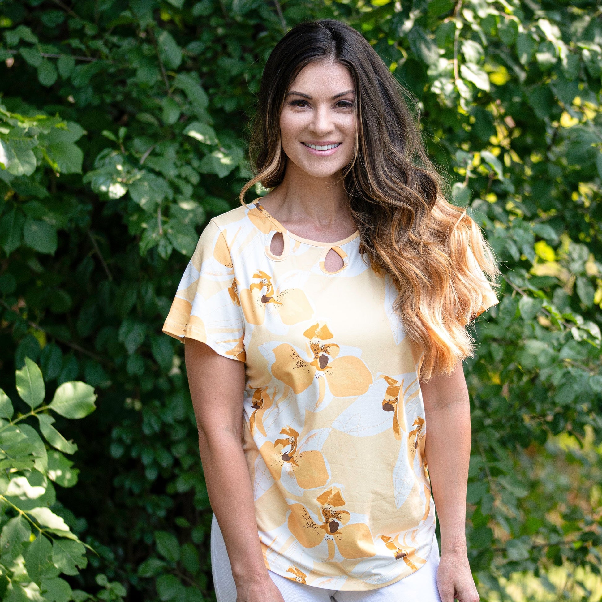 Gabrielle Keyhole Top - Orchid Bloom