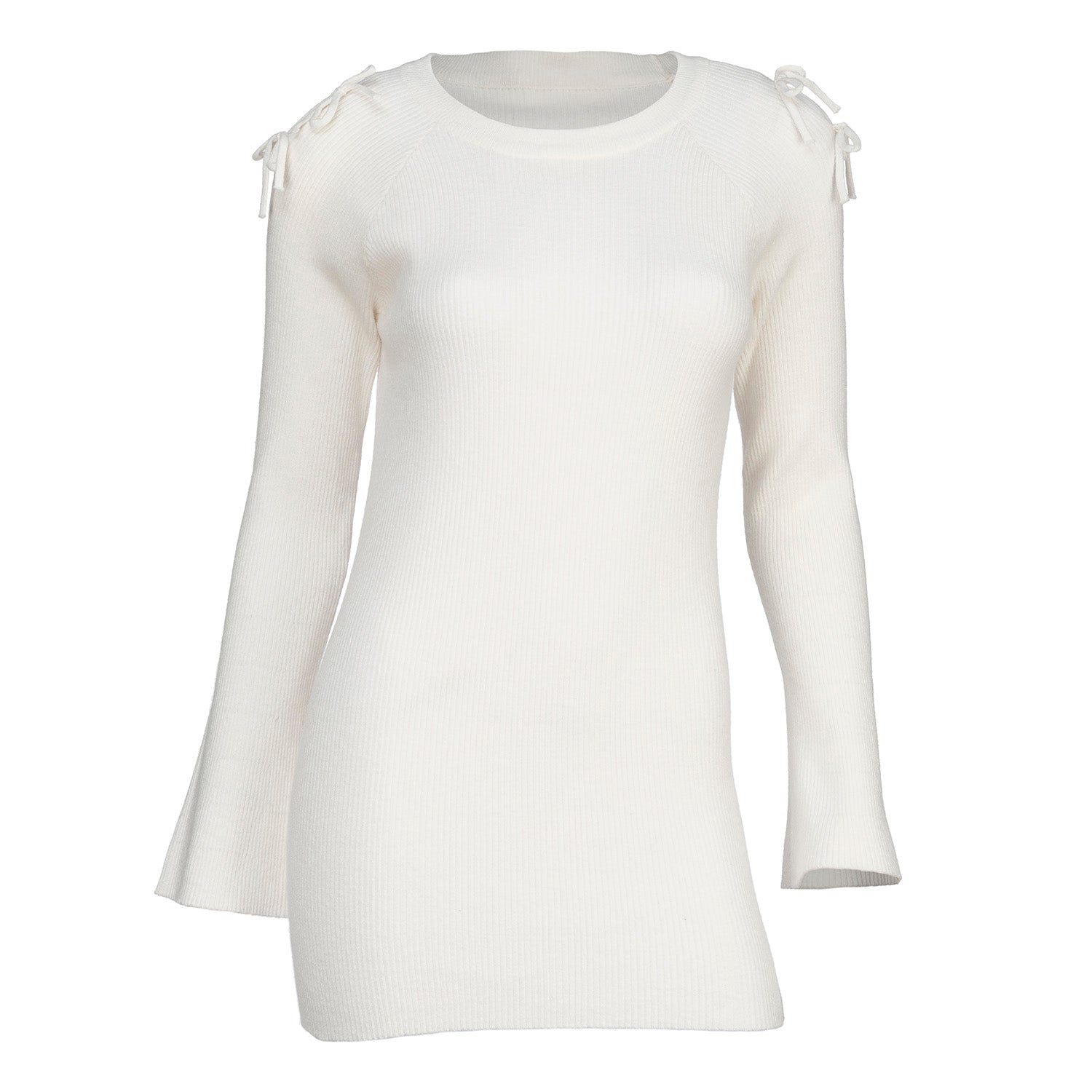 Cold Shoulder Sweater- Ivory