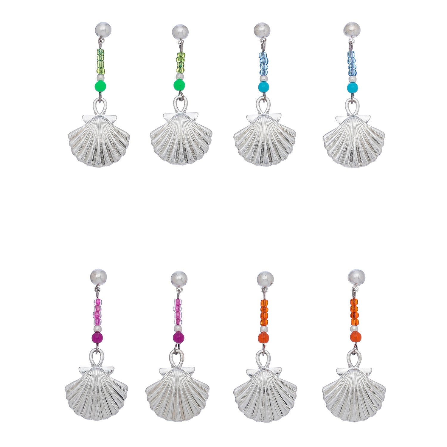 Color Beaded Sil Shell Drop Pe