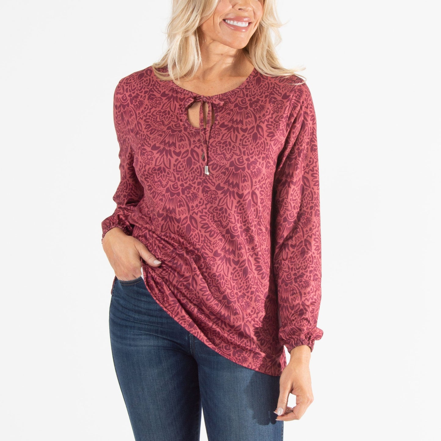 Georgia Tie Keyhole Top