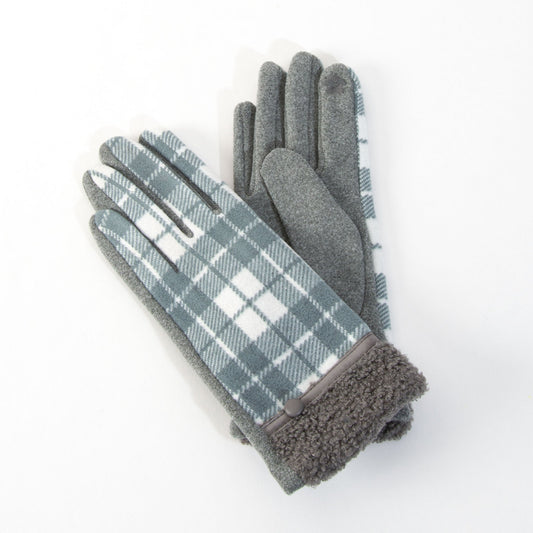 Sutton Plaid Sherpa Cuff Gloves