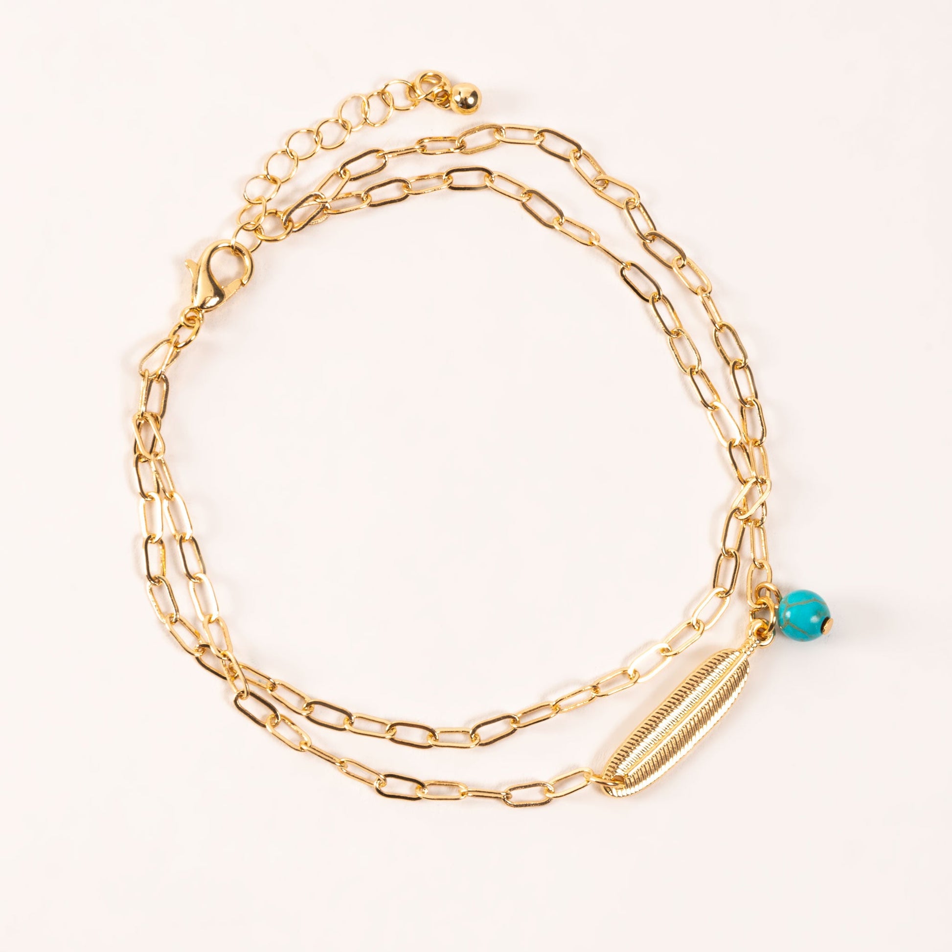 Elsie & Zoey Alexis Feather Charm Anklet