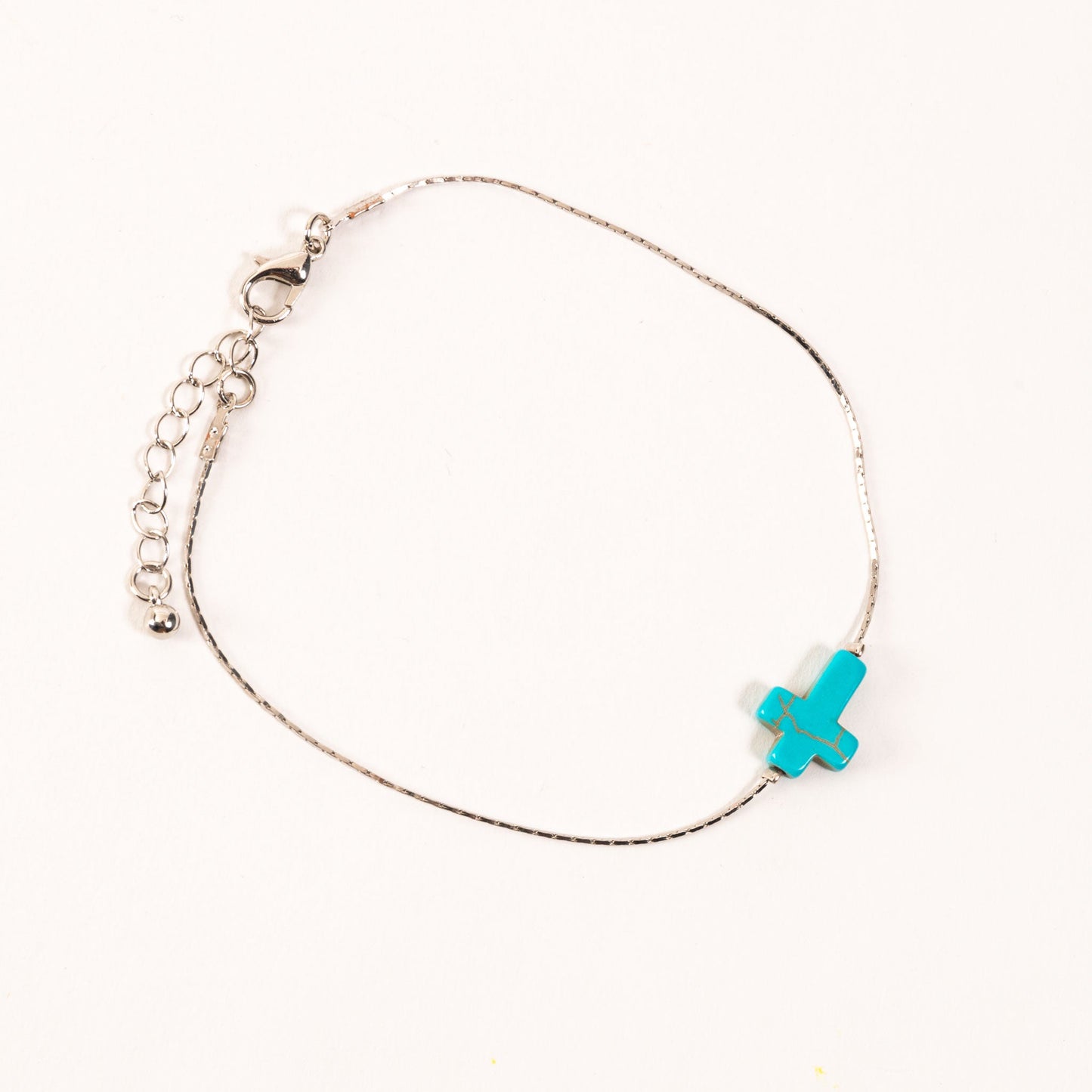 Elsie & Zoey Alexis Stone Cross Charm Anklet