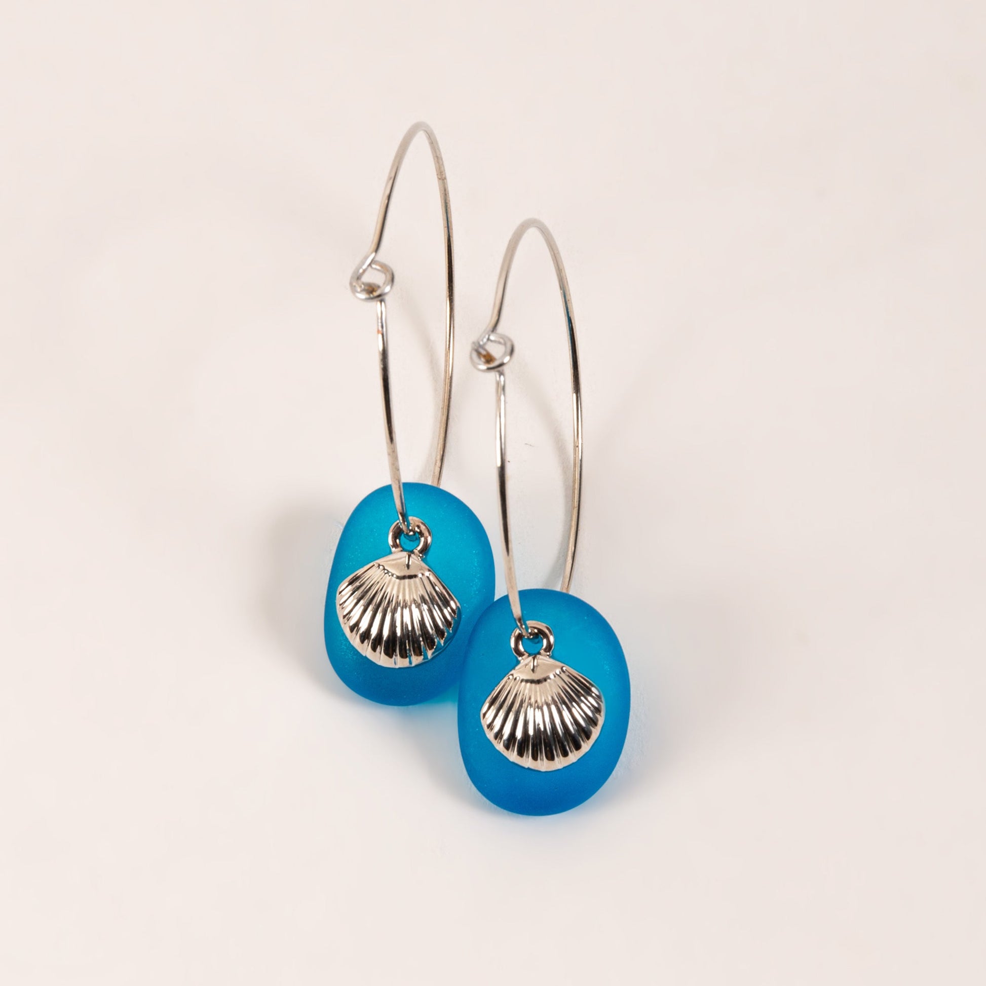 Elsie & Zoey Carmen Sea Glass Charm Shell Earrings