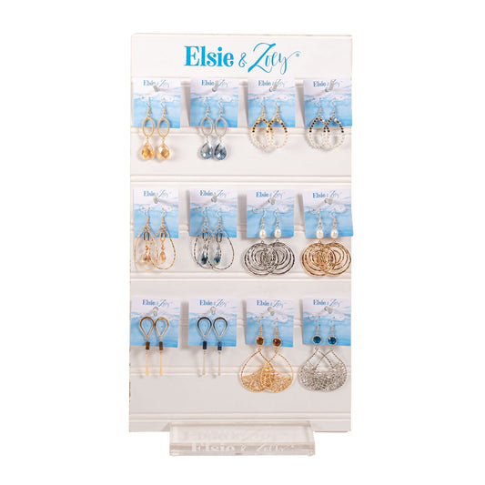 24 Piece Elsie & Zoey Saba Earring Unit With Display