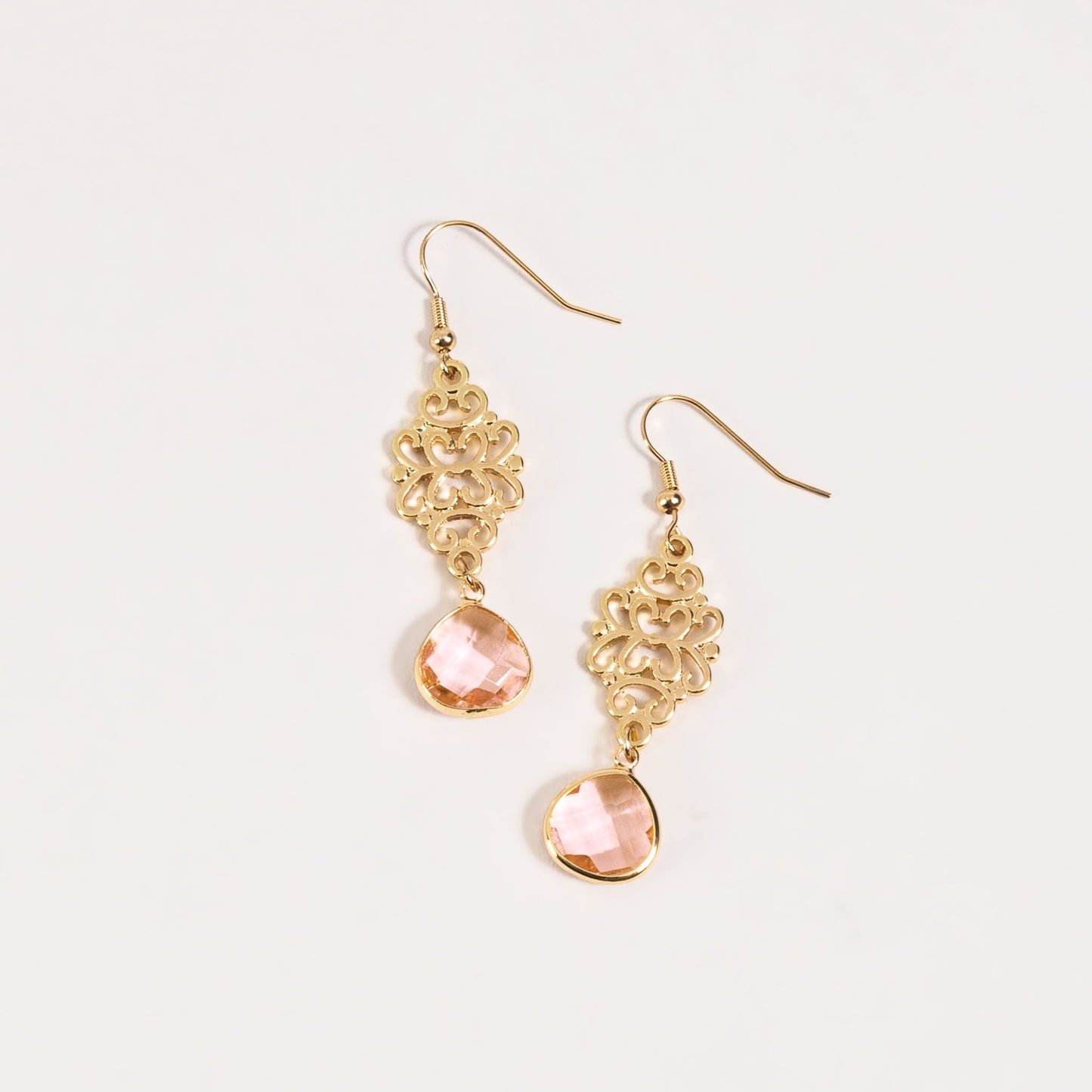 Esme Large Beaded Filigree Drop Earrings