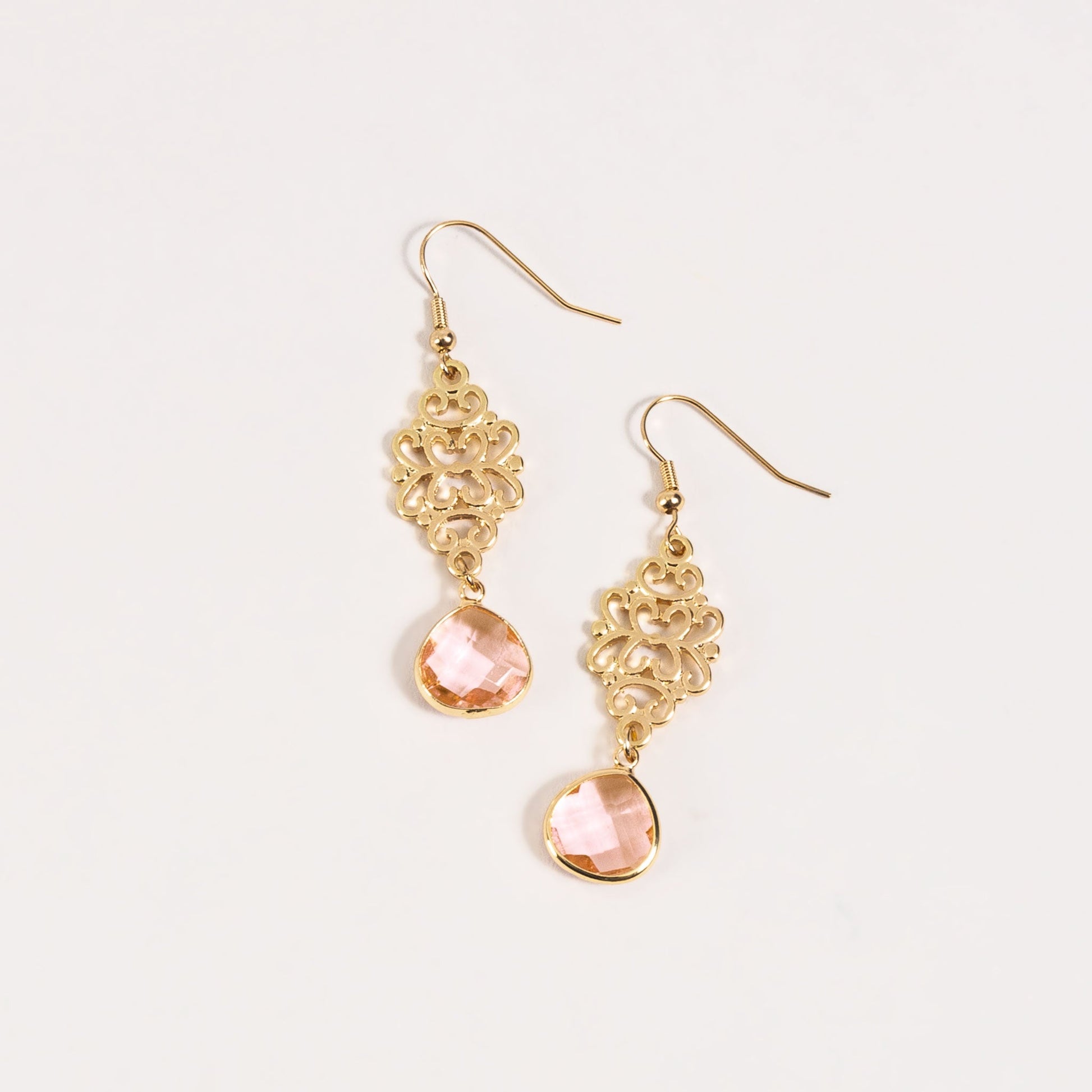 Esme Large Beaded Filigree Drop Earrings