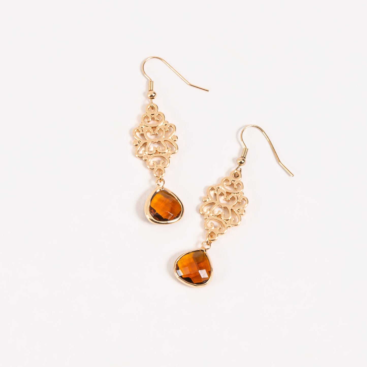 Esme Large Beaded Filigree Drop Earrings