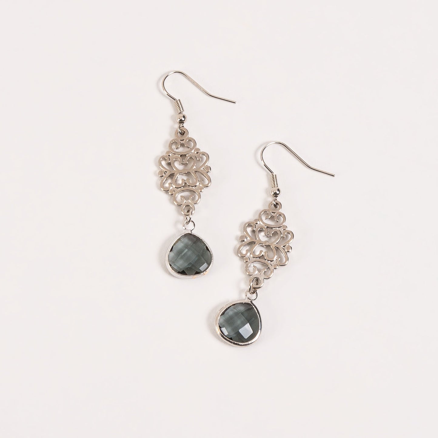 Esme Large Beaded Filigree Drop Earrings