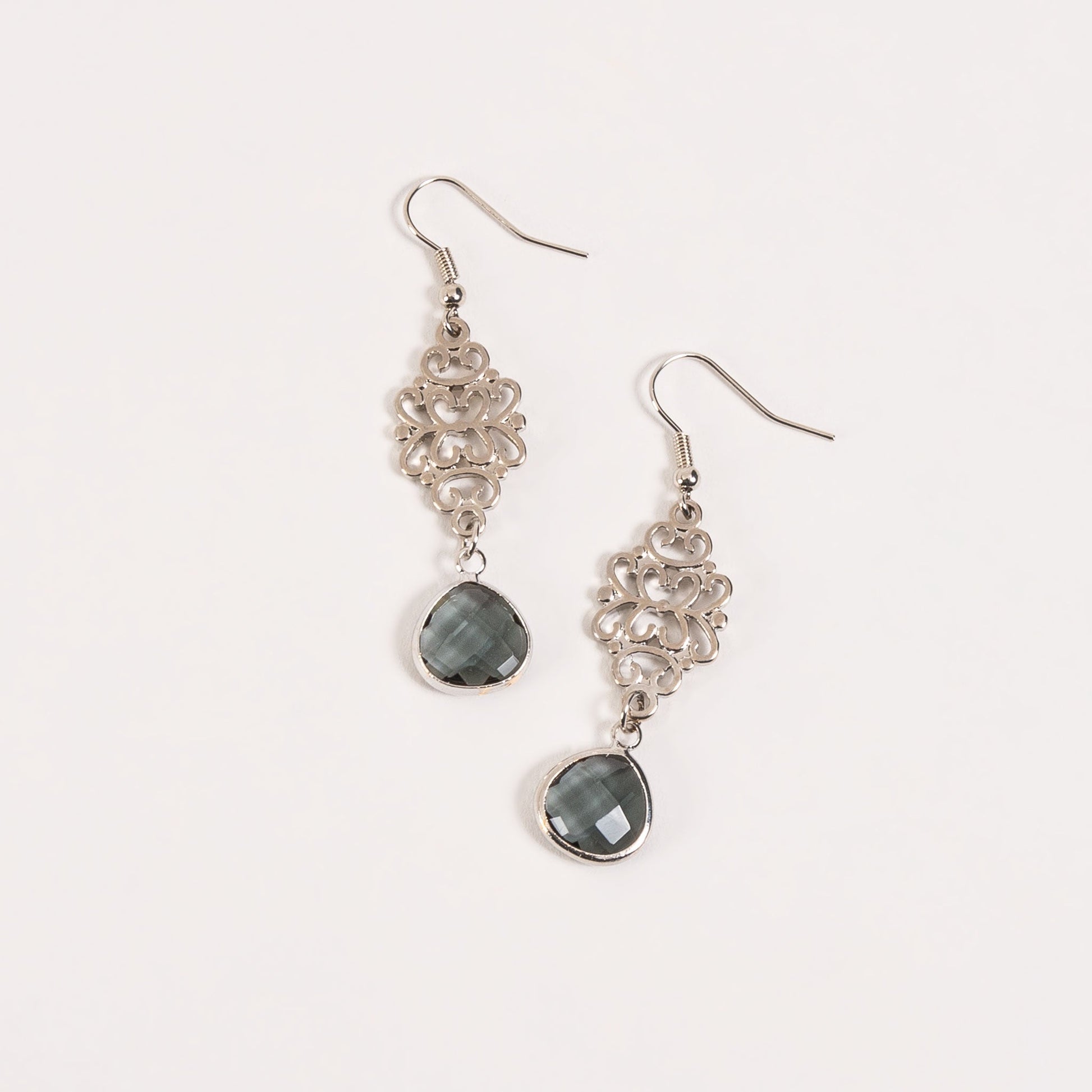 Esme Large Beaded Filigree Drop Earrings